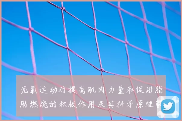无氧运动对提高肌肉力量和促进脂肪燃烧的积极作用及其科学原理解析