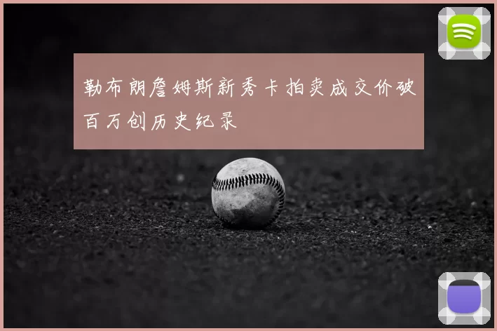 勒布朗詹姆斯新秀卡拍卖成交价破百万创历史纪录