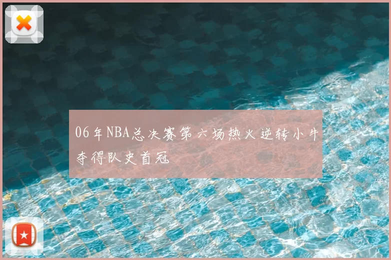 06年NBA总决赛第六场热火逆转小牛夺得队史首冠